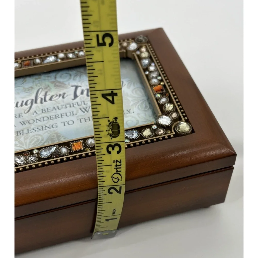 Cottage Garden Daughter In Law Jewelry Music Box Woodgrain Frame 4x6‎ NIB Gift